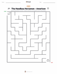 The Headless Horseman - American printable worksheet preview