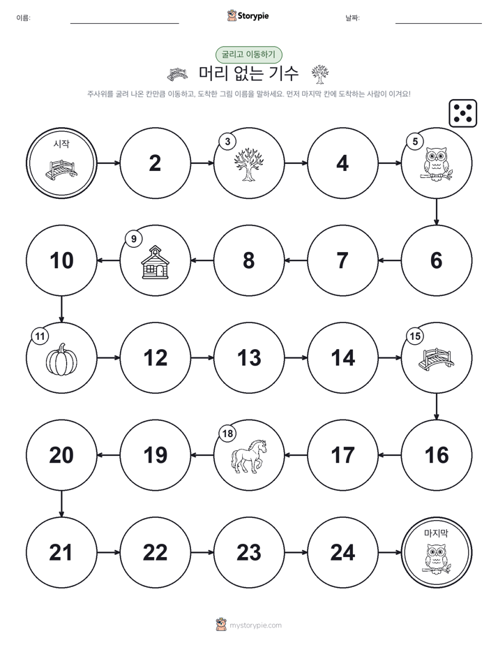 주사위 굴리고 이동하기 게임