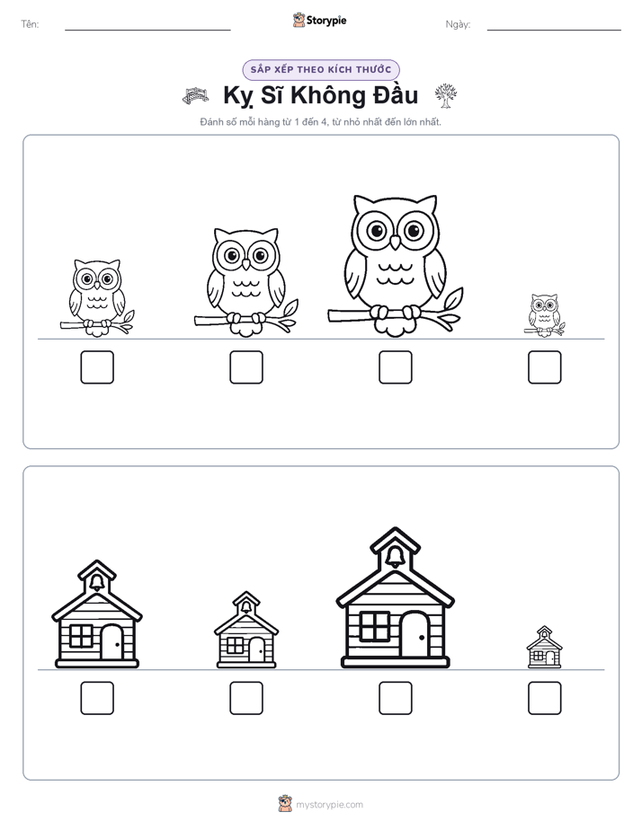 Thứ Tự Kích Thước