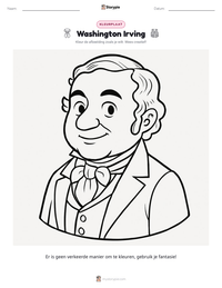 Washington Irving afdrukbare werkblad voorbeeld