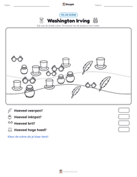 Washington Irving afdrukbare werkblad voorbeeld