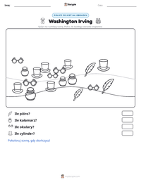 Podgląd drukowalnego arkusza ćwiczeń Washington Irving