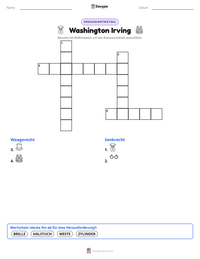 Washington Irving druckbare Arbeitsblatt Vorschau