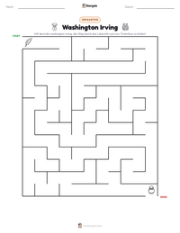 Washington Irving druckbare Arbeitsblatt Vorschau