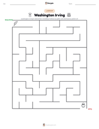 Washington Irving yazdırılabilir çalışma sayfası önizlemesi