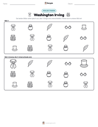Washington Irving druckbare Arbeitsblatt Vorschau