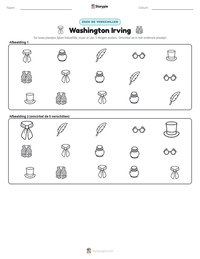 Washington Irving afdrukbare werkblad voorbeeld