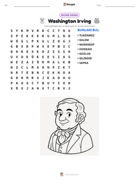 Washington Irving yazdırılabilir çalışma sayfası önizlemesi