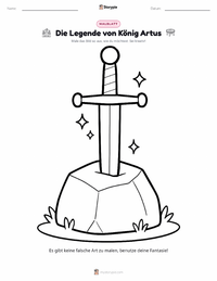 Die Legende von König Artus - Deutsch Malvorlage für Kinder