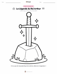 Page de coloriage La Légende du Roi Arthur - Français pour les enfants