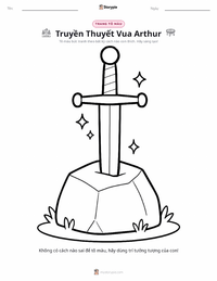 Trang tô màu Truyền thuyết về Vua Arthur - Tiếng Việt cho trẻ em