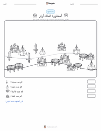 معاينة ورقة العمل القابلة للطباعة أسطورة الملك آرثر - الإنجليزية