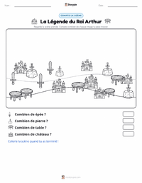 Aperçu de la feuille de travail imprimable La Légende du Roi Arthur - Français