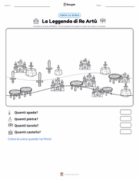 Anteprima della scheda stampabile di La Leggenda di Re Artù - Inglese