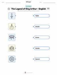 The Legend of King Arthur - English printable worksheet preview