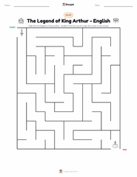 The Legend of King Arthur - English printable worksheet preview