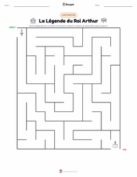 Aperçu de la feuille de travail imprimable La Légende du Roi Arthur - Français