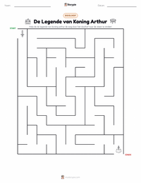 De Legende van Koning Arthur - Nederlands afdrukbare werkblad voorbeeld