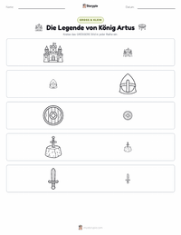 Die Legende von König Artus - Deutsch druckbare Arbeitsblatt Vorschau