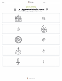 Aperçu de la feuille de travail imprimable La Légende du Roi Arthur - Français