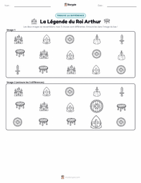 Aperçu de la feuille de travail imprimable La Légende du Roi Arthur - Français