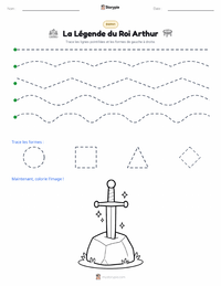 Aperçu de la feuille de travail imprimable La Légende du Roi Arthur - Français