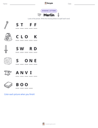 Merlin printable worksheet preview