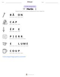 Aperçu de la feuille de travail imprimable Merlin
