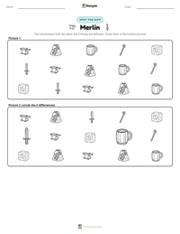 Merlin printable worksheet preview