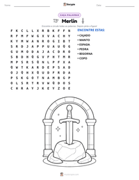 Prévia da folha de atividades imprimível Merlin