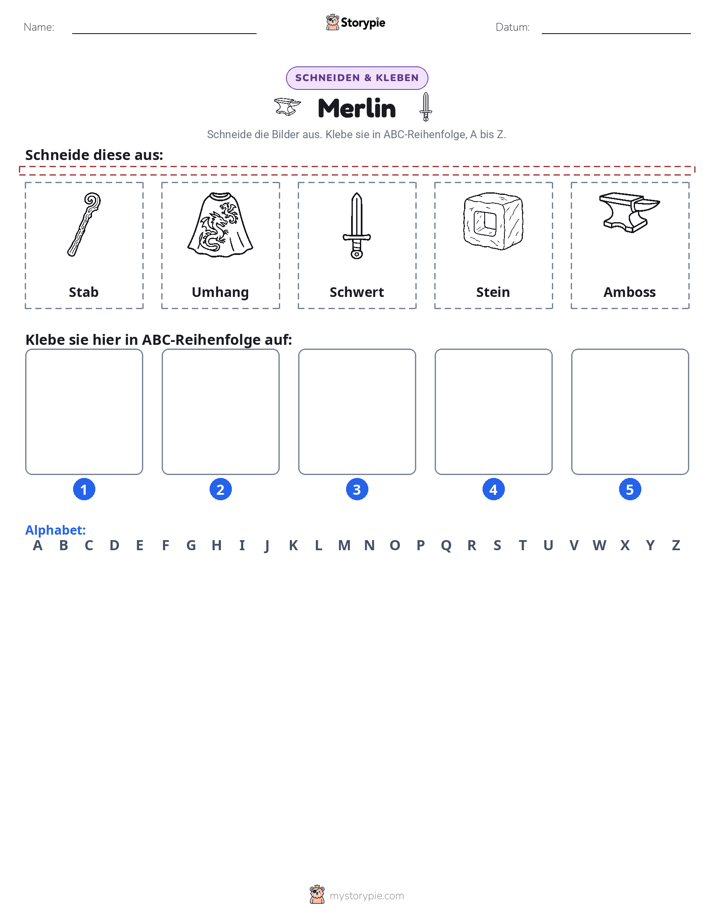 Schneiden & Einfügen Alphabet
