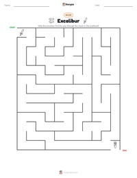 Excalibur printable worksheet preview