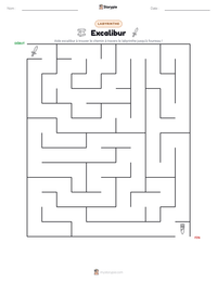 Aperçu de la feuille de travail imprimable Excalibur