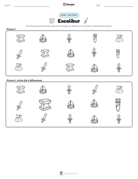 Excalibur printable worksheet preview