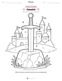 Prévia da folha de atividades imprimível Camelot