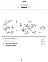 Aperçu de la feuille de travail imprimable Camelot