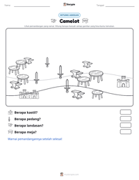 Prabaca lembar kerja cetak Camelot