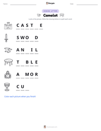 Camelot printable worksheet preview