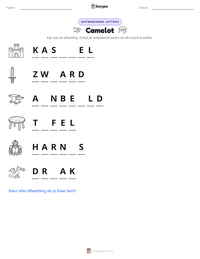 Camelot afdrukbare werkblad voorbeeld