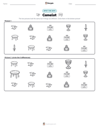 Camelot printable worksheet preview