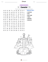 Aperçu de la feuille de travail imprimable Camelot