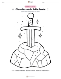Aperçu de la feuille de travail imprimable Chevaliers de la Table Ronde