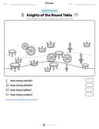 Knights of the Round Table printable worksheet preview
