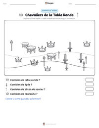Aperçu de la feuille de travail imprimable Chevaliers de la Table Ronde