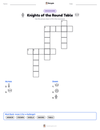 Knights of the Round Table printable worksheet preview