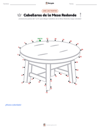 Vista previa de la hoja de trabajo imprimible de Caballeros de la Mesa Redonda