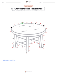 Aperçu de la feuille de travail imprimable Chevaliers de la Table Ronde