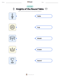 Knights of the Round Table printable worksheet preview
