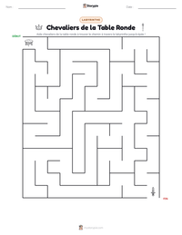 Aperçu de la feuille de travail imprimable Chevaliers de la Table Ronde