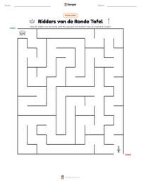 Ridders van de Ronde Tafel afdrukbare werkblad voorbeeld